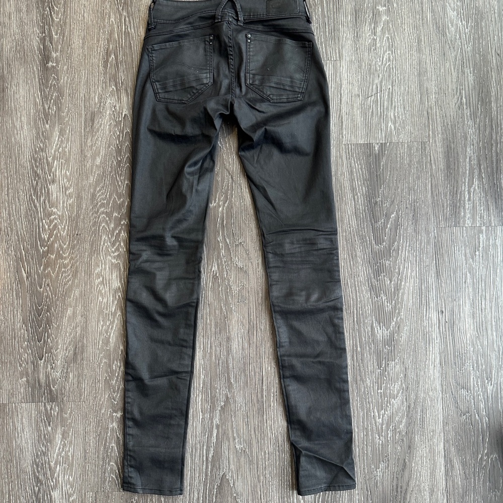 G-Star RAW Lynn Custom Zip Mid Skinny Jeans Black Size 24 - Picture 8 of 17